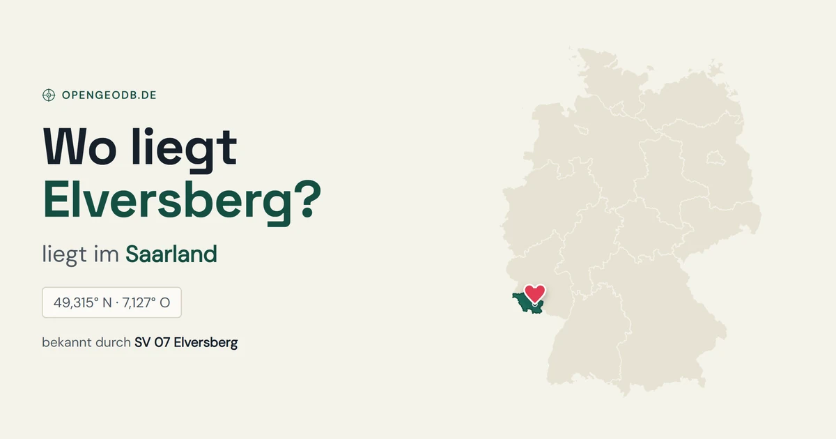 Wo liegt Elversberg? Lage in Deutschland