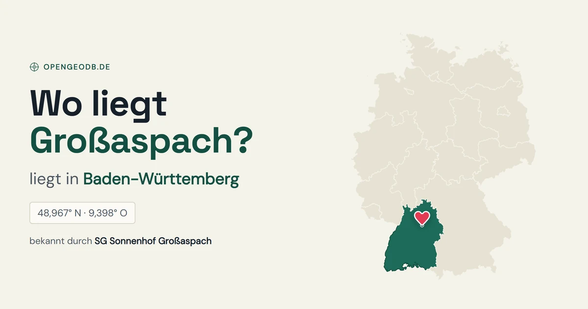 Wo liegt Großaspach? Lage in Deutschland