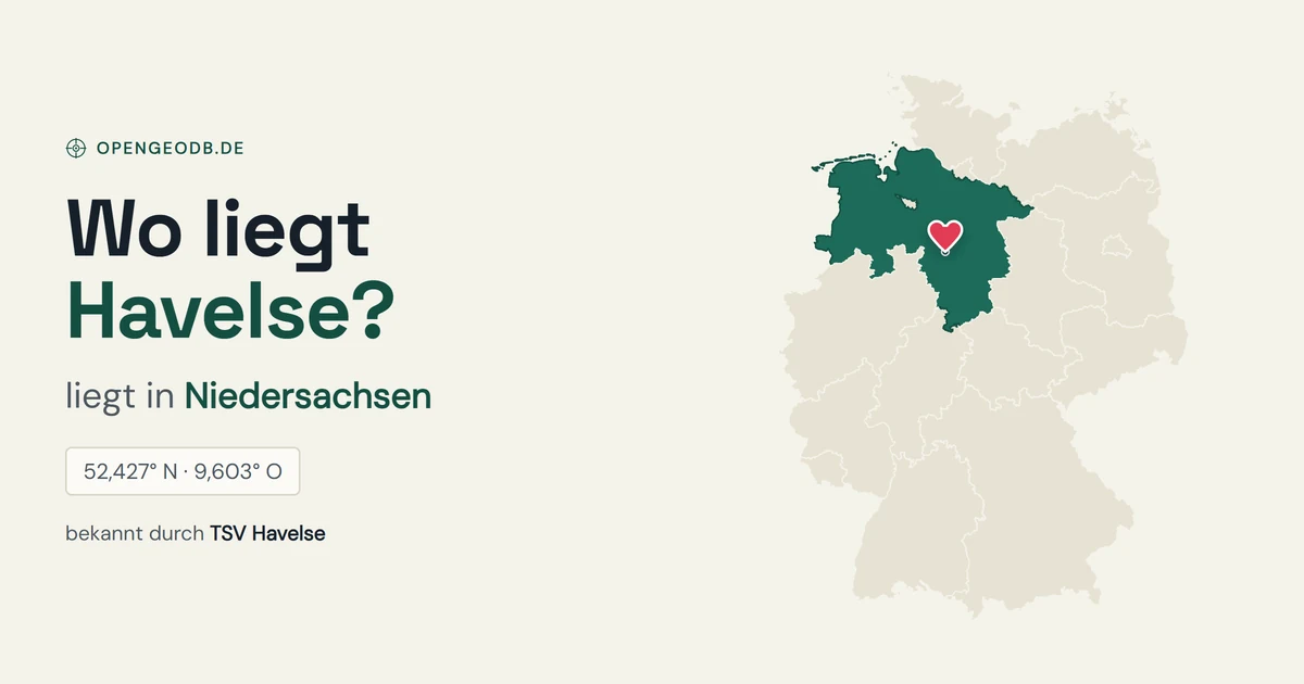 Wo liegt Havelse? Lage in Deutschland