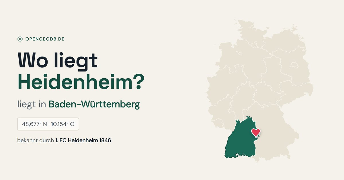 Karte: Wo liegt Heidenheim? Lage in Deutschland, in Baden-Württemberg