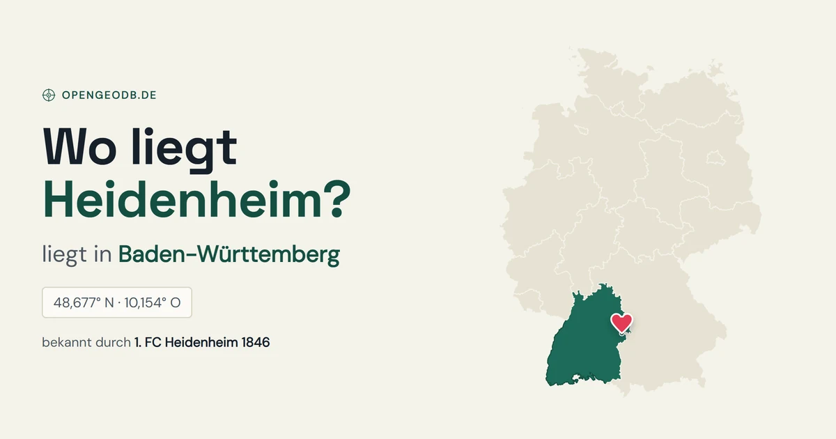 Wo liegt Heidenheim? Lage in Deutschland