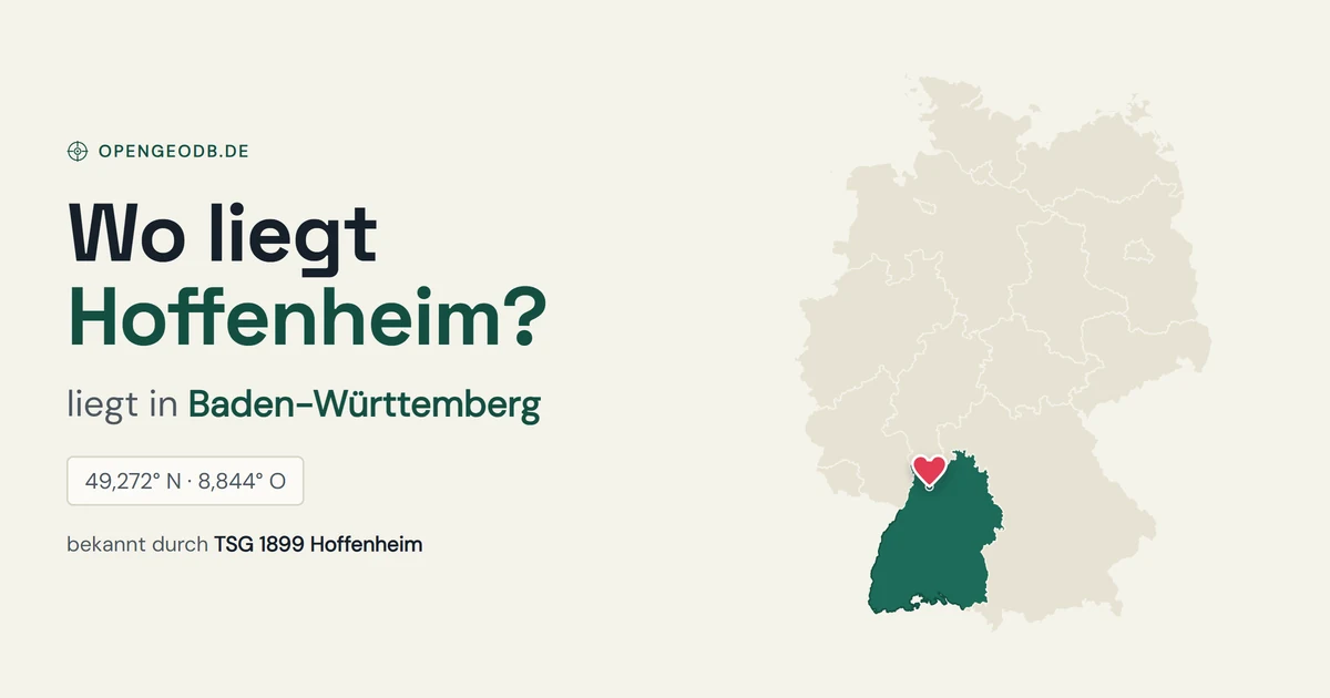 Wo liegt Hoffenheim? Lage in Deutschland