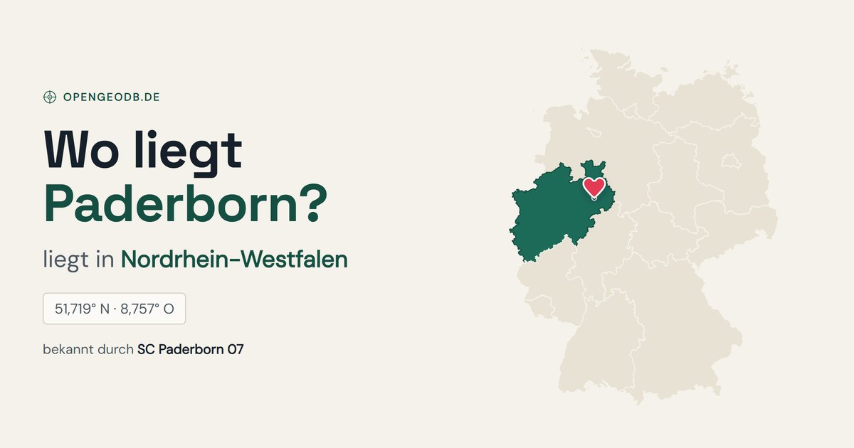 Karte: Wo liegt Paderborn? Lage in Deutschland, in Nordrhein-Westfalen