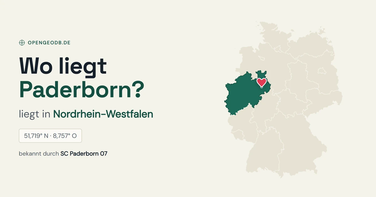Wo liegt Paderborn? Lage in Deutschland