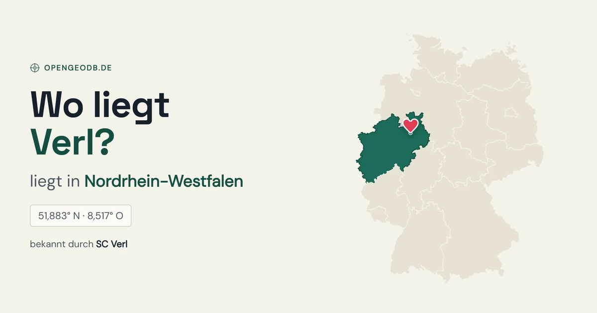 Wo liegt Verl? Lage in Deutschland
